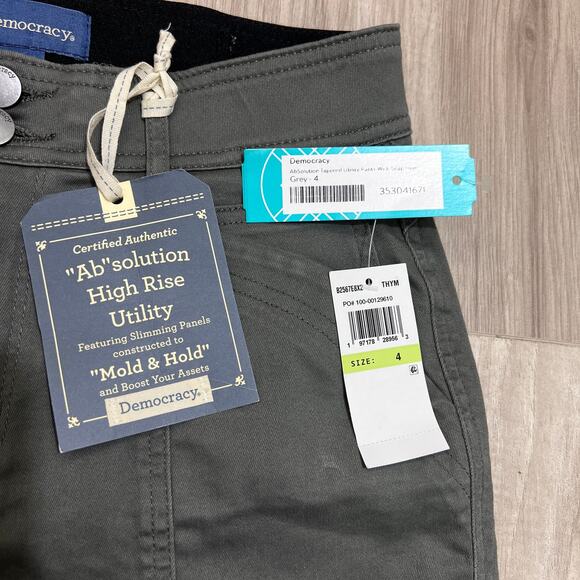 Democracy AbSolution Tapered High Waist with Snap Hem Gray Pants Size 4 - Picture 8 of 10